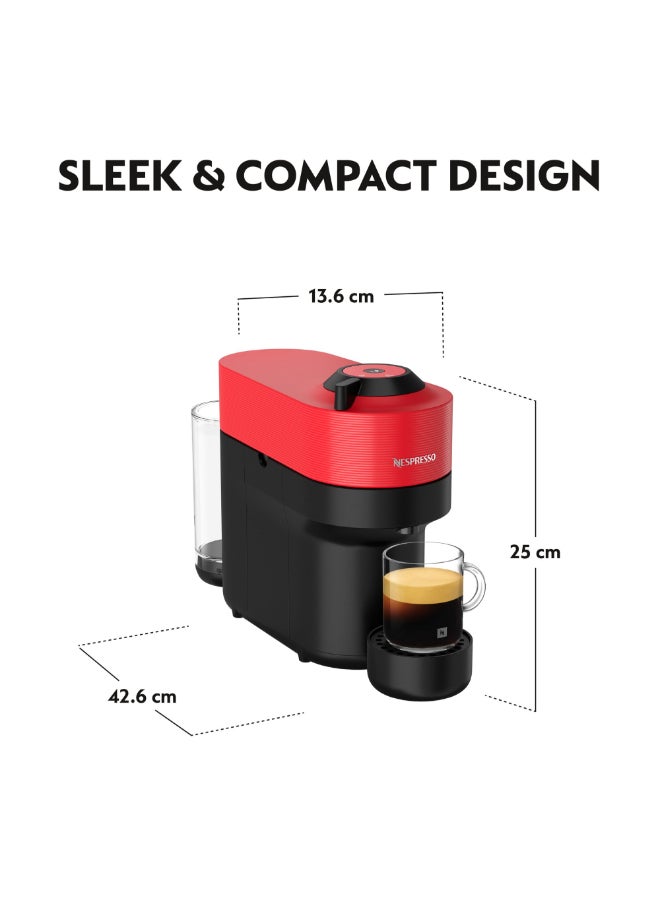 نسبرسو نسبريسو فيرتو بوب GDV2 ماكينة تحضير القهوة بالكبسولات، تحضر 6 أحجام أكواب للقهوة السوداء، 0.6 لتر، أحمر 0.56 L 1500 W GCV2-GB-RE-NE أحمر - Image 5