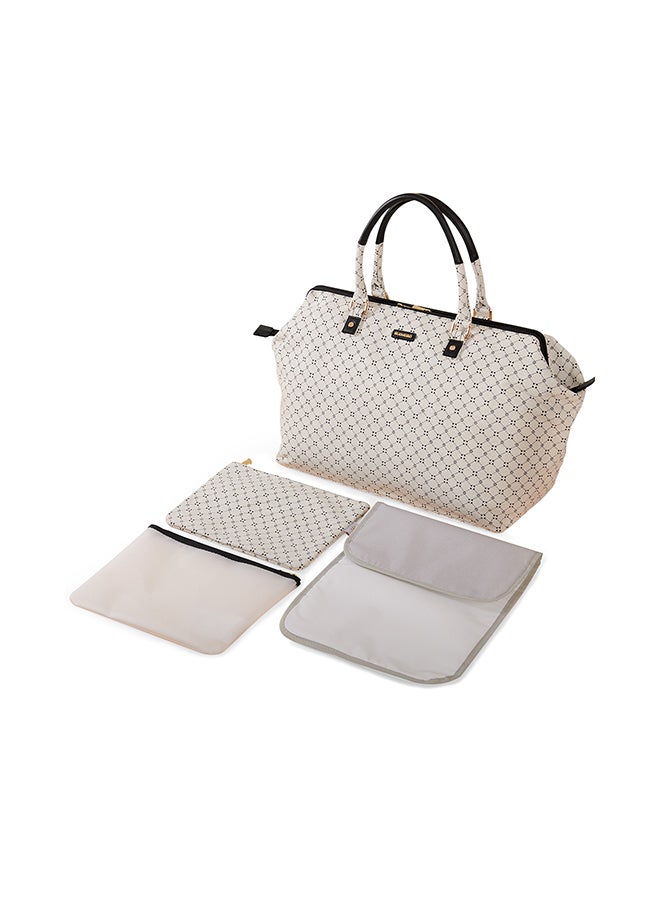 صنفينو Mommy Fashion Diaper Bag With Waterproof Fabric - White  - Image 1