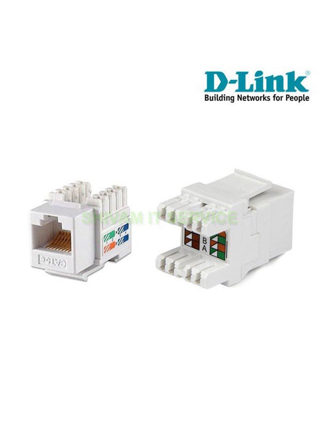 D-Link - NKJ-C6WHI1B21 CAT6 UTP Keystone Jacks white - Image 1