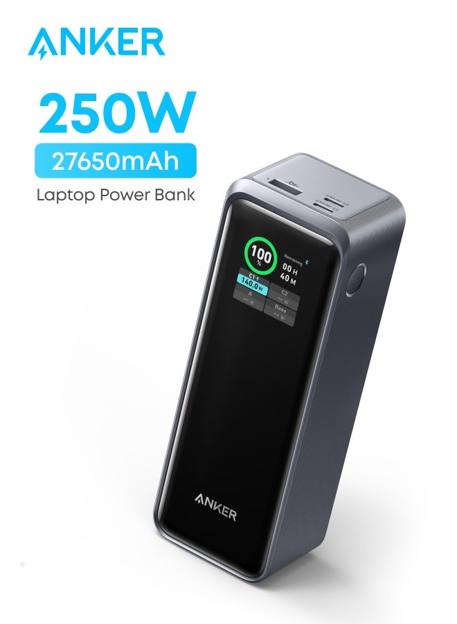 Anker 27650 mAh Prime Power Bank, 27,650mAh 3-Port 250W Portable Charger (99.54Wh) Smart App, Smart Digital Display, Compatible with MacBook Pro/Air, iPhone 16/15/14 Series, Samsung, Huaiwei, Dell, Xiaomi Black - Image 1