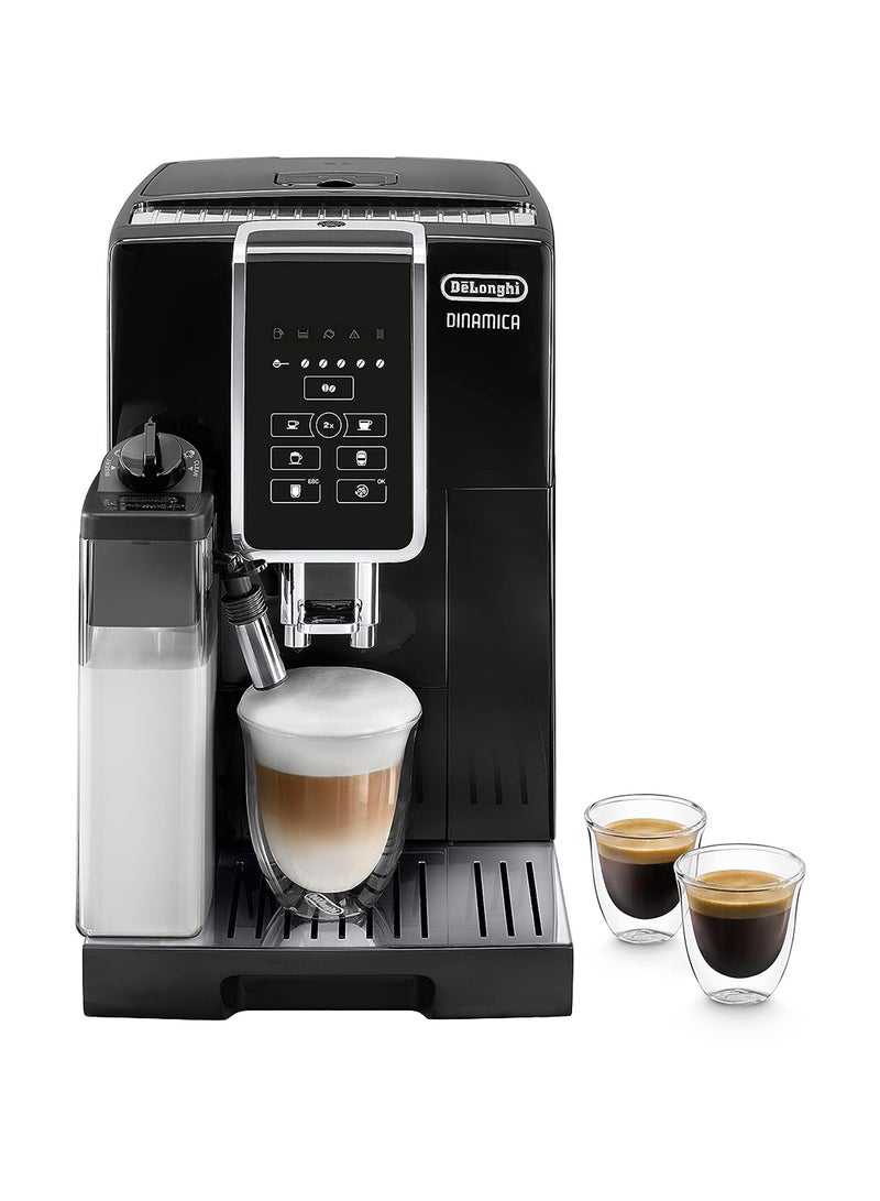 De'Longhi - Dinamica, Fully-Automatic Bean to Cup Espresso and Cappuccino Coffee Machine, Cappuccino, Espresso 1 L 1450 W ECAM 350.50.B Black - Image 1