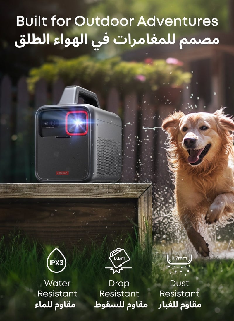 نيبولا جهاز عرض محمول خارجي Anker Mars 3، 1000 ANSI Lumens، مكبر صوت 40 وات، ما يصل إلى 5 ساعات، التركيز التلقائي، تصحيح الانحراف، الفناء الخلفي، صورة 200 بوصة، يدعم جهاز عرض 4K مع WiFi وBluetooth - Image 5