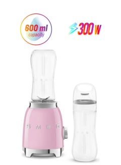 سميج خلاط طراز ريترو 50's، 2 إعدادات للسرعة، وزجاجتان للتنقل، 600 مل 600 ml 300 W PBF01PKUS  - Image 1