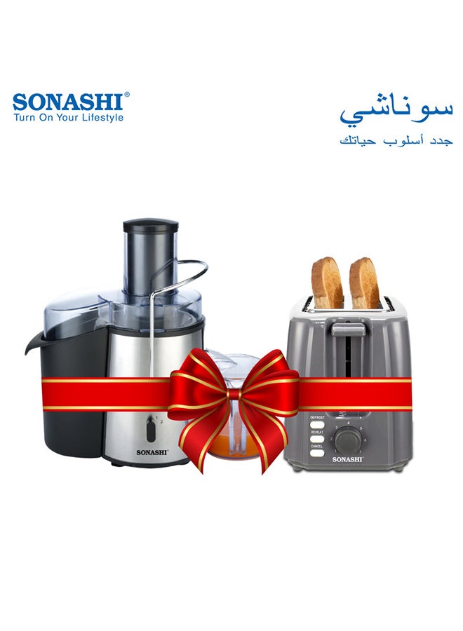 سوناشي - عصارة قوية مع محمصة خبز لشريحتين 850 W SPJ-501 + ST-210 - Image 1