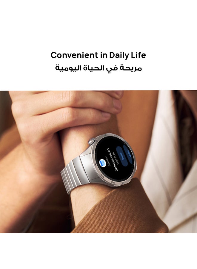 هواوي - ساعة ذكية WATCH GT 4 مقاس 41 مم، عمر بطارية 7 أيام، إدارة السعرات الحرارية القائمة على العلوم، تحليل عدم انتظام ضربات القلب الموجي النبضي، جهاز مراقبة معدل ضربات القلب TruSeen 5.5+، متوافق مع Android وiOS باللون الأبيض - Image 1