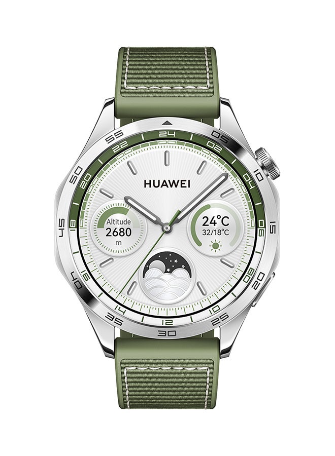 HUAWEI - WATCH GT 4 46 mm Smart Watch, 14 Days Battery Life, Science-based Calorie Management, Dual-Band Five-System GNSS Position, Heart Rate Monitor, Android & iOS + White FreeBuds SE - Green - Image 1