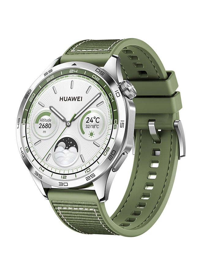 WATCH GT 4 46 mm Smartwatch, 14 Days Battery Life, Science-based Calorie Management, Dual-Band Five-System GNSS Position, Pulse Wave Arrhythmia Analysis, Heartrate Monitor, Android & iOS Green - pnsku/N53436110A/45/_/1695734215/938d2a3c-759f-4a3c-9009-6dd7f5bc4281