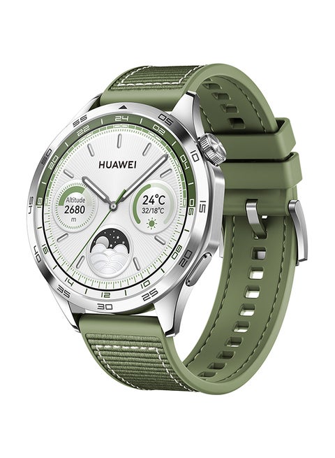 WATCH GT 4 46 mm Smartwatch, 14 Days Battery Life, Science-based Calorie Management, Dual-Band Five-System GNSS Position, Pulse Wave Arrhythmia Analysis, Heartrate Monitor, Android & iOS Green