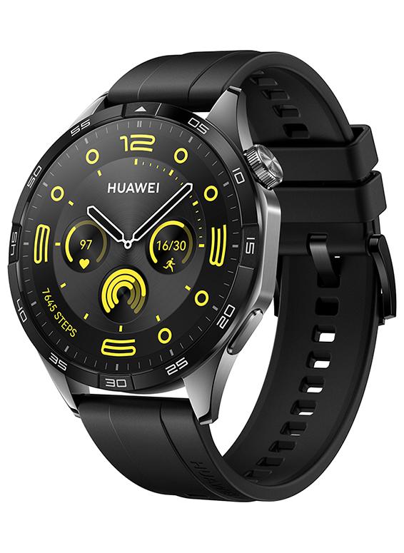 هواوي ساعة ذكية WATCH GT 4 مقاس 46 مم، عمر بطارية 14 يومًا، إدارة السعرات الحرارية القائمة على العلوم، وضع GNSS ثنائي النطاق بخمسة أنظمة، تحليل عدم انتظام ضربات القلب الموجي النبضي، مراقب معدل ضربات القلب، Android وiOS باللون الأسود - Image 1