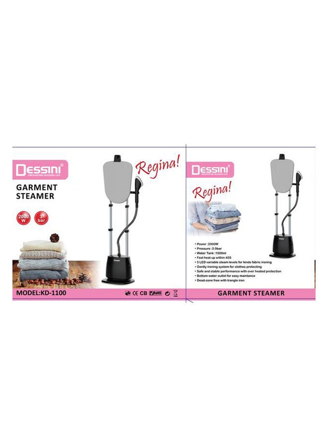 Digital Garment Steamer With 5 Variable Steam Levels and Ironing Board 1.5 L 2000 W KD1100 Grey/Black