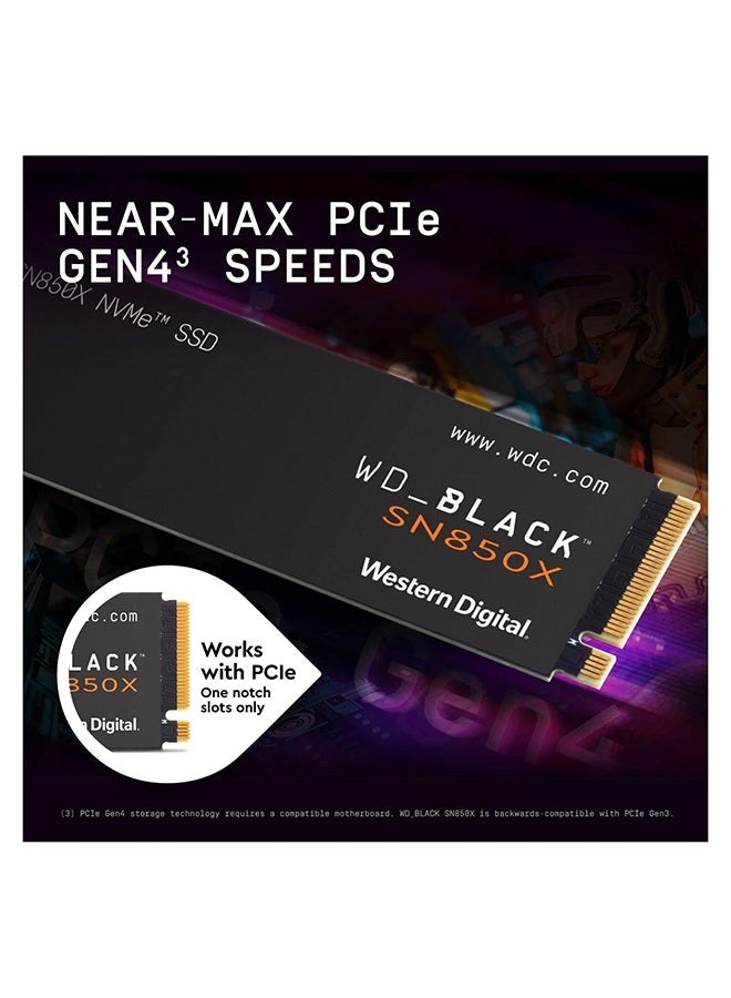 محرك الأقراص الصلبة SSD للألعاب الداخلي TB SN850X NVMe - Gen4 PCIe، M.2 2280، حتى 7,300 ميجابايت/ثانية
