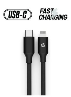 HP Braided USB-C To Lightning Cable Charge MFi-Certified iPhone USB-C Cable 2M Black  - Image 1