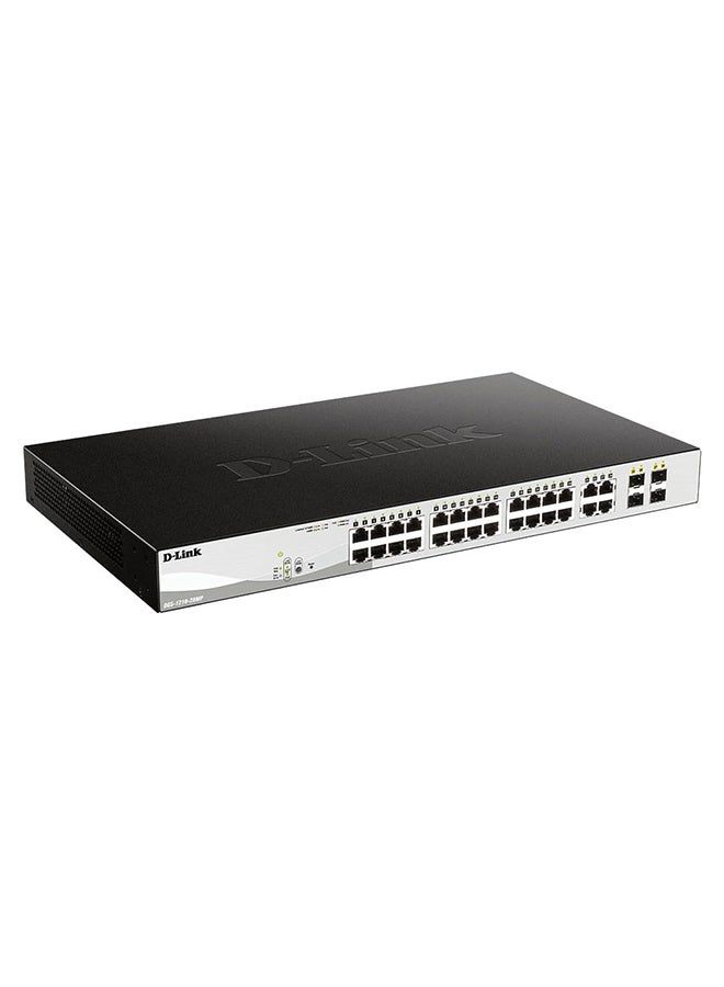 D-Link DGS-1210 28-Port Gigabit Smart Managed PoE Switch With 4 Gigabit GbE/SFP Combo Ports, L2+ Static Routing, 370W PoE Budget, Advanced L2 Switching & Security Features, Black | DGS-1210-28MP Black  - Image 2