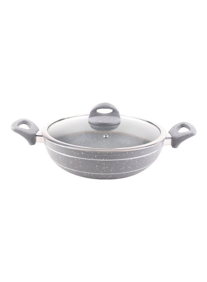 Royalford Smart Granite Series Forged Aluminum Wok Pan With Granite Coating And Lid Grey 30 cmcm  - Image 1