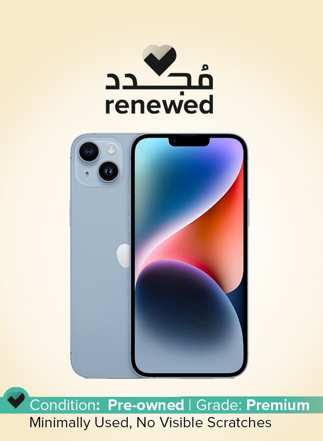 ابل  متجدد - آيفون 14 بلس بسعة 256 جيجابايت باللون الأزرق، يدعم تقنية 5G ومزود بتطبيق FaceTime - إصدار عالمي - Image 1