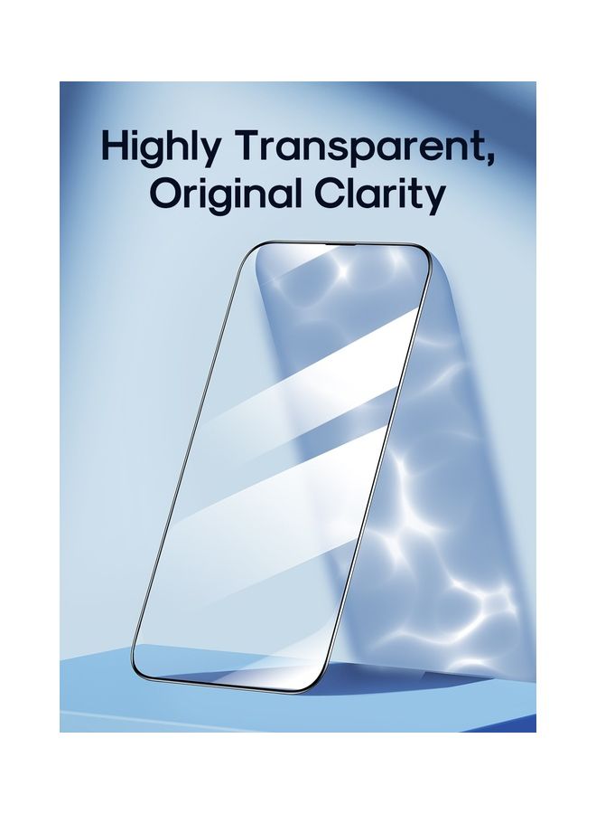 جوي روم واقي شاشة زجاجي مقوى بغطاء كامل 2.5D لهاتف iPhone 15 Pro Max 6.7 بوصة - Image 4