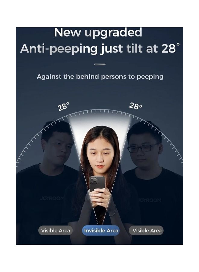 جوي روم واقي شاشة مقوى للخصوصية 2.5D لهاتف iPhone 15 PRO MAX 6.7 - Image 3