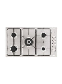 90Cm 5 Burner Stainless Steel Gas Hob - Auto Ignition, Safety Features, Elegant Design With Cast Iron Grids, Class Control Panel, And Flame Failure Device For Added Security- 1 Year Full Warranty BO293MV Silver