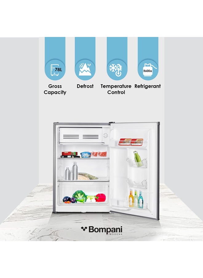 بومباني ثلاجة بباب واحد سعة 78 لترًا - ثلاجة بفريزر تذويب مع مستشعر ذكي وتحكم في الرطوبة مع ضمان الضاغط لمدة عام كامل و5 سنوات - Image 2