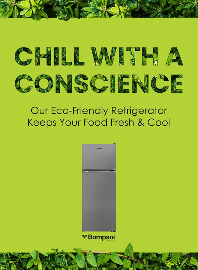 332L Top Mount Double Door Refrigerator - Frost Free Fridge Freezer With Smart Sensor And Humidity Control With 1 Year Full And 5 Year Compressor Warranty - BR400SS Dark Silver