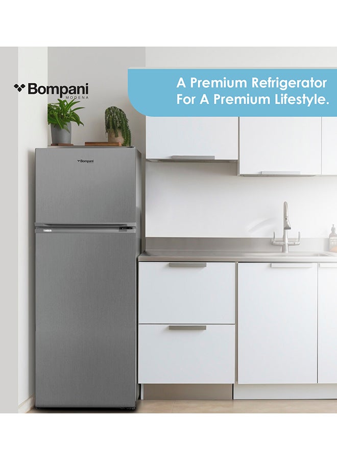 332L Top Mount Double Door Refrigerator - Frost Free Fridge Freezer With Smart Sensor And Humidity Control With 1 Year Full And 5 Year Compressor Warranty - BR400SS Dark Silver