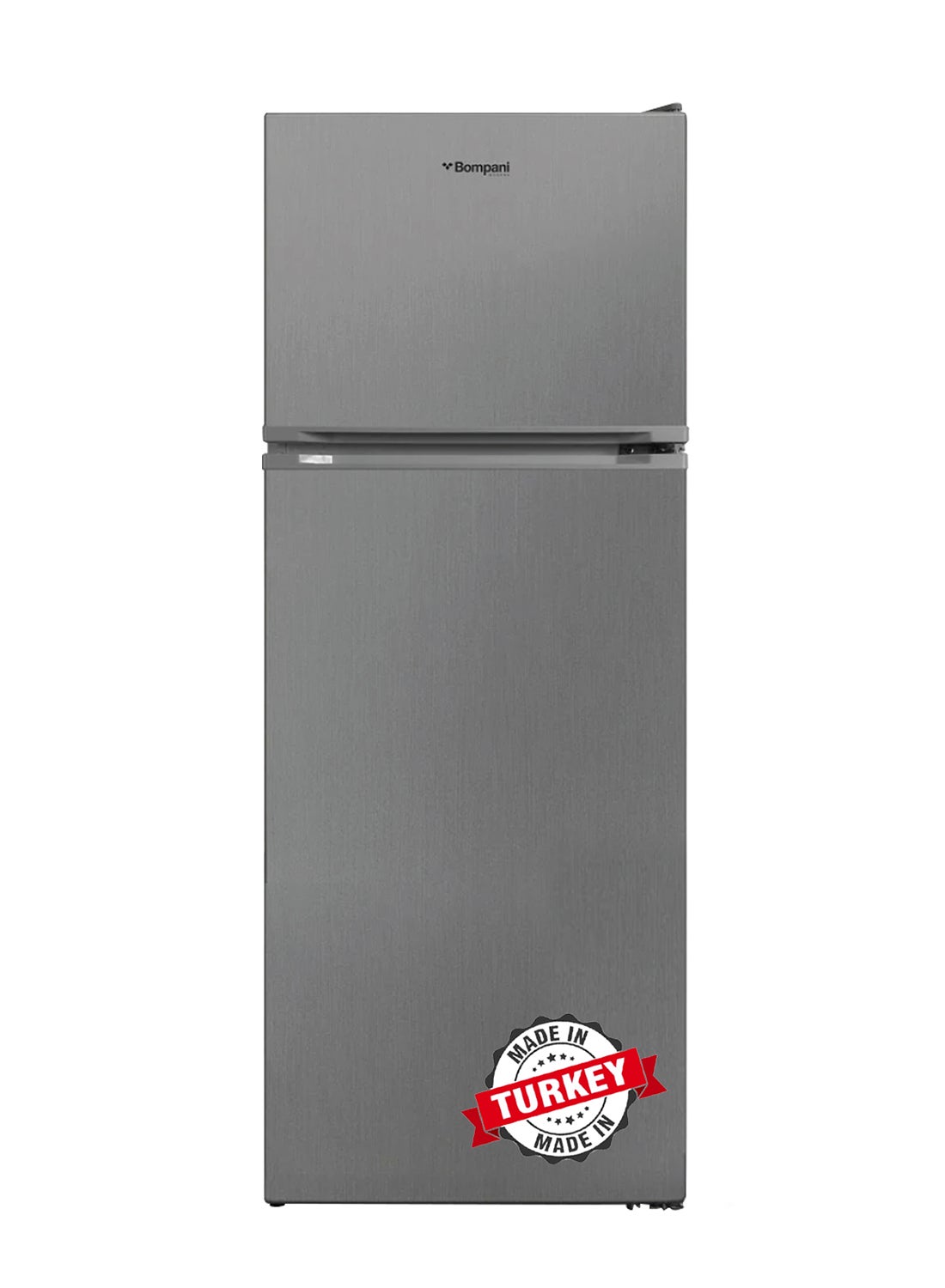 Bompani Top Mount Double Door Refrigerator - Defrost Fridge Freezer With Smart Sensor & Humidity Control With 1 Year Full & 5 Year Compressor Warranty 240 L BR240SS Dark Silver 