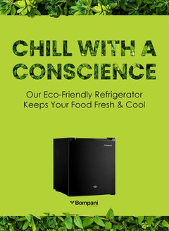 Bompani 47L Single Door Refrigerator, Defrost Fridge Freezer With Smart Sensor And Humidity Control With 1 Year Full And 5 Year Compressor Warranty - BR64 Black  - Image 3