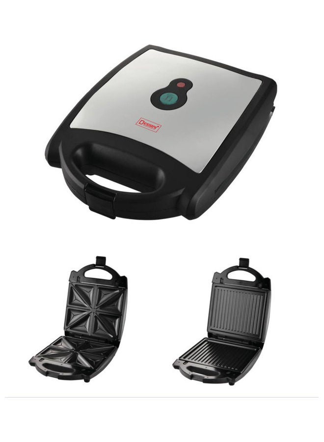 ديسيني 2 in 1  detachable  Non Stick Sandwich Maker 1400.0 W sandwichmaker2in1 silver/black  - Image 1