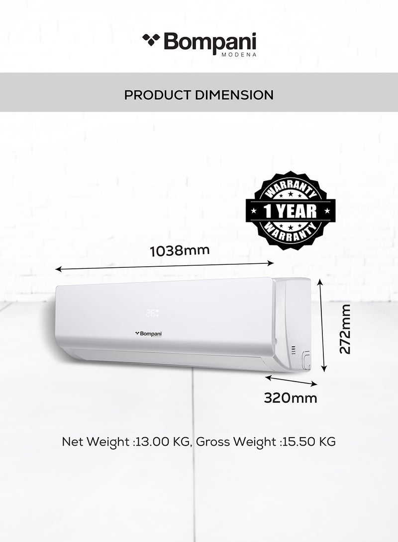 24,000 Btu Split Ac – Inverter Rotary Technology, R410A Refrigerant With Overload Protection, Delay Start, Self Diagnose, Quick Humidity Extraction, Replaceable Air Filter BSAC247VT White
