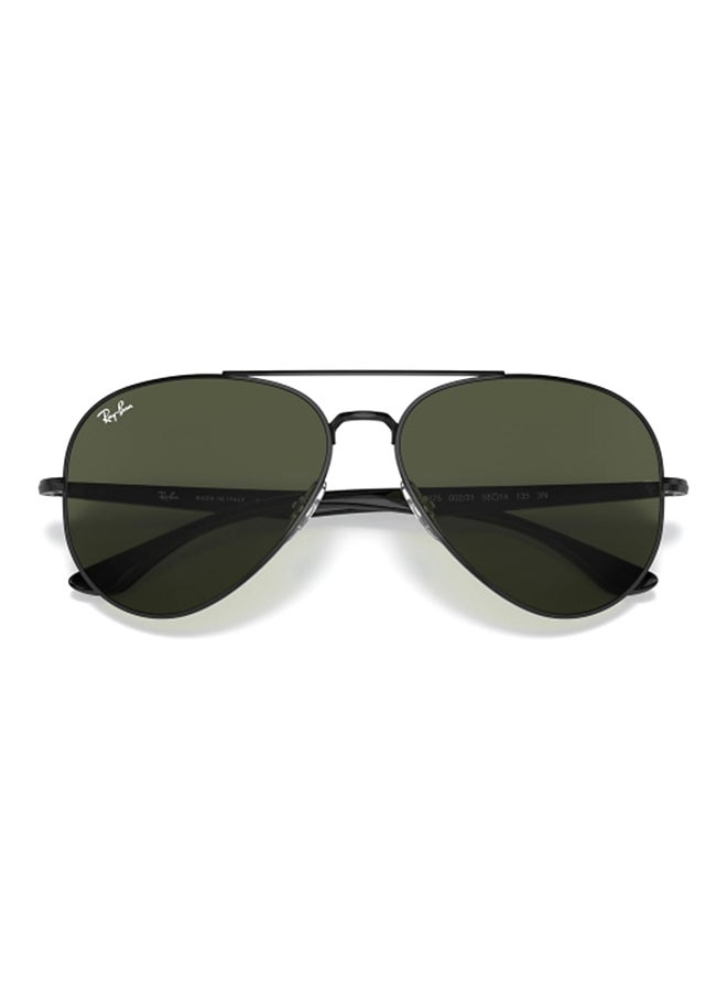 Ray-Ban Unisex UV Protection Aviator Shape Metal Sunglasses RB3675 002/31 58-14 - Lens Size: 58 Mm - Polished Black  - Image 5