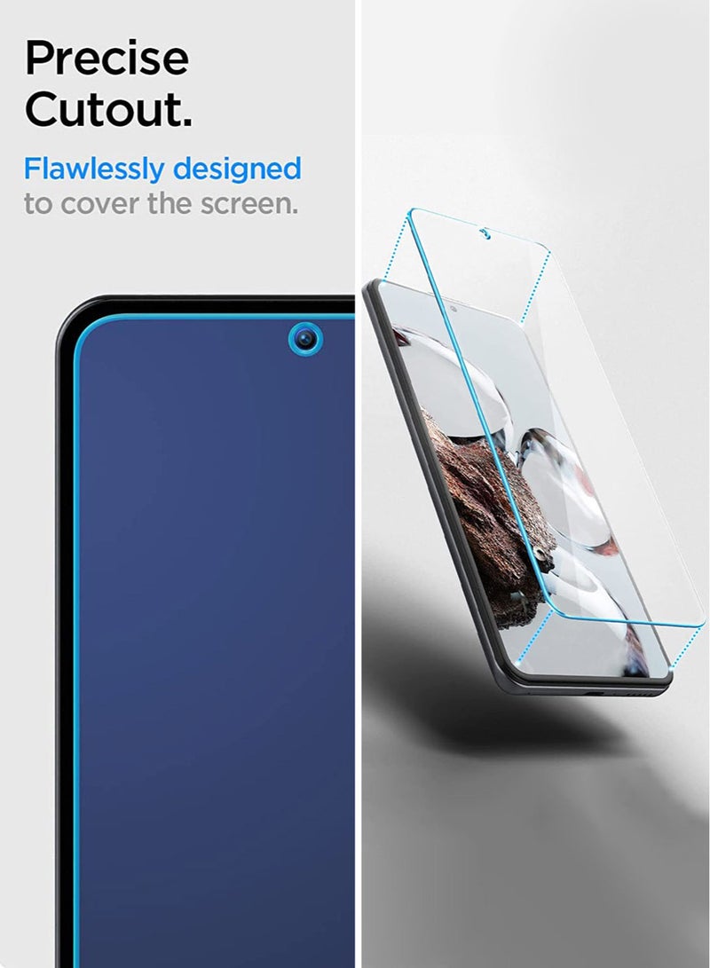 Spigen Glastr Slim 2 Pack For Xiaomi 12T, 12T Pro Screen Protector Premium Tempered Glass - Case Friendly Clear - Image 4