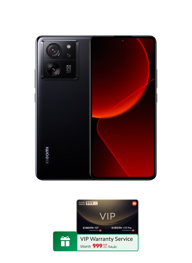 شاومي 13T بشريحتين وذاكرة رام سعة 12 جيجابايت وذاكرة داخلية سعة 256 جيجابايت ويدعم تقنية 5G، باللون الأسود - الإصدار العالمي مع خدمة ضمان VIP - Image 1