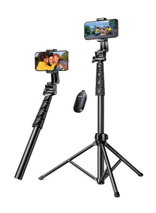 70-Inch Cell Phone Selfie Stick Tripod, Phone Tripod Stand All-in-1 With Wireless Remote,100% All Aluminum Stick And Legs,Lightweight, Phone Tripod For iPhone 16/15 Series, Galaxy S24, GO Pro,Digital Camera - pnsku/N53437153A/45/_/1745510501/11dacff2-0fe3-457b-8097-ac33a49ab5aa