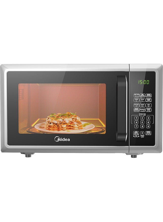 Midea - Microwave Oven With Digital Touch Control, 900W Power, Child-Safety-Lock, 10 Power Levels, LED Display With +30s Express Start, Grilling Roasting And Cooking Functions 25 L 900 W EM925A2GU-SL Silver - Image 1