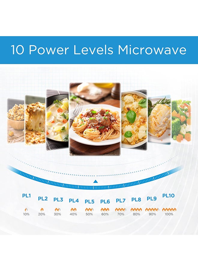 Midea - Microwave Oven With Digital Touch Control, 900W Power, Child-Safety-Lock, 10 Power Levels, LED Display With +30s Express Start, Grilling Roasting And Cooking Functions 25 L 900 W EM925A2GU-SL Silver - Image 1