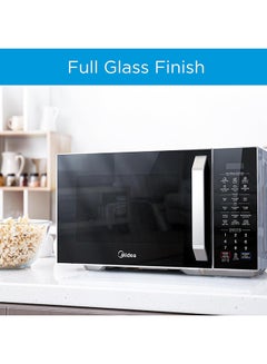 Midea 2-In-1 Microwave Oven With Grill, Digital Touch Control, Child-Safety-Lock, 11 Pre-Programmed Menus, LED Display, Grilling Roasting And Cooking Functions, Full Glass Finish 29 L 900 W EG9P032MX Silver  - Image 4