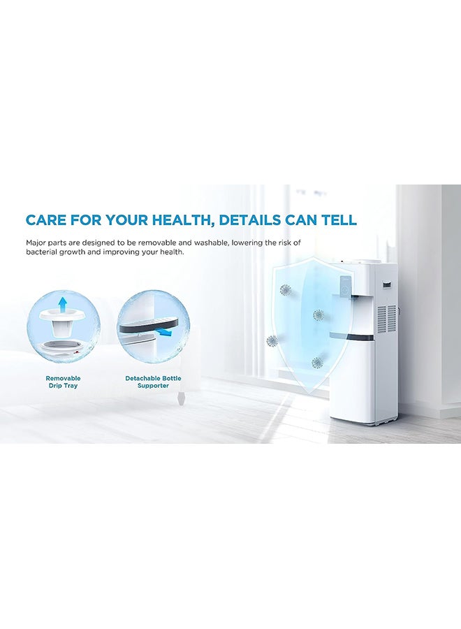 Midea - Top Loading Water Dispenser With Cabinet, Hot And Cold Dual Function, 3 Temperatures Settings, Child Safety Lock, Best For Home Kitchen Office And Pantry YL2037SW White - Image 1