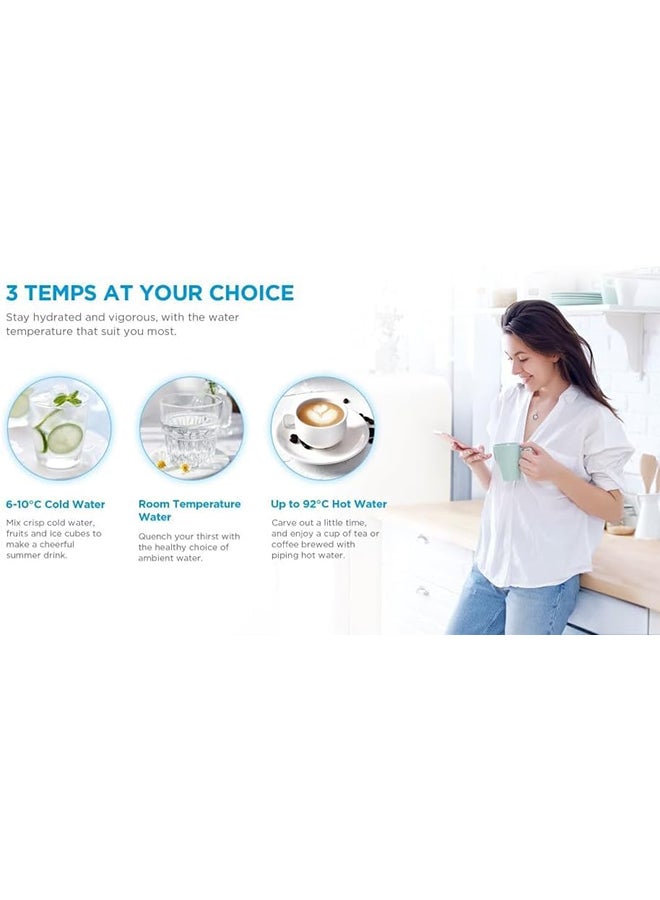 Midea - Top Loading Water Dispenser With Cabinet, Hot And Cold Dual Function, 3 Temperatures Settings, Child Safety Lock, Best For Home Kitchen Office And Pantry YL2037SW White - Image 1