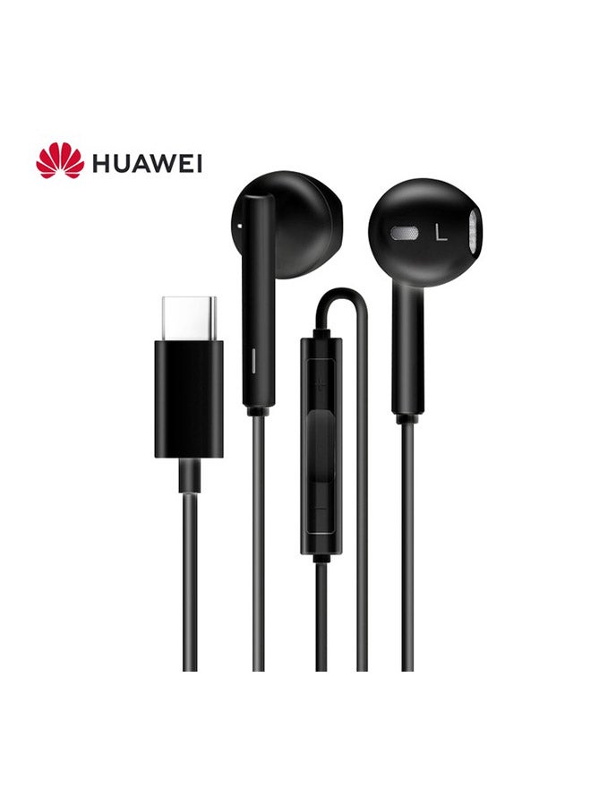 HUAWEI CM33 TYPE-C Wired In-Ear Headphones With Mic Black  - Image 1