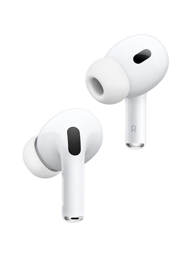 AirPods Pro 2 Wireless Earbuds, Bluetooth Headphones, Active Noise Cancellation, Hearing Aid Feature, Transparency, Personalized Spatial Audio, High-Fidelity Sound, H2 Chip, USB-C Charging White - pnsku/N53437240A/45/_/1694760186/ef73a8ef-acce-4edd-84fc-3d5aa43d823c