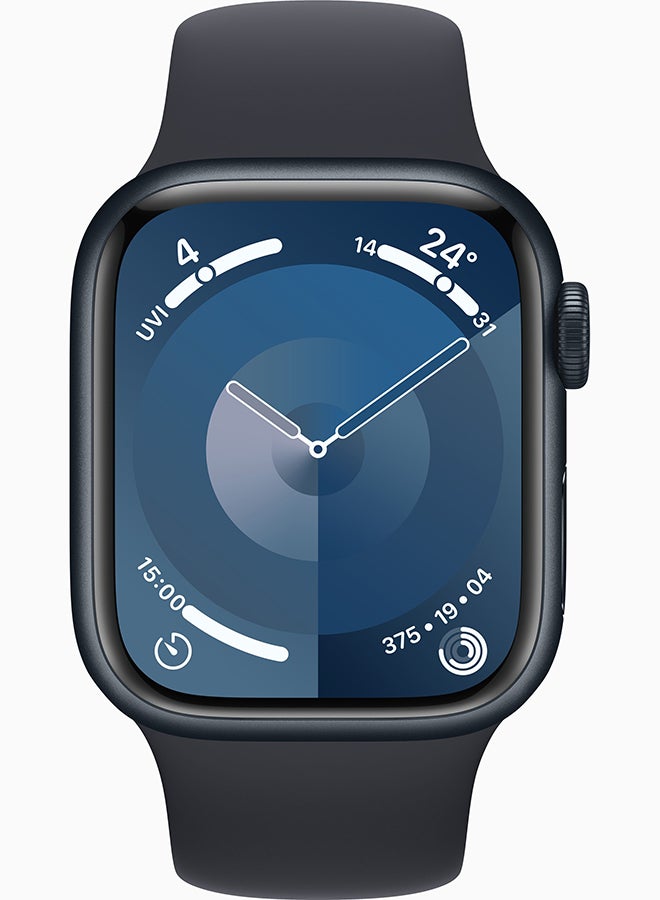 Apple - Watch Series 9 GPS + Cellular 41mm Midnight Aluminium Case With Midnight Sport Band - Image 1