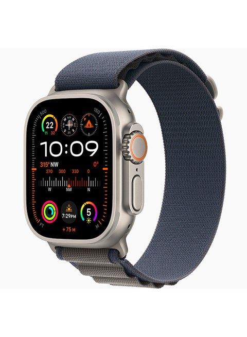 Watch Ultra 2 GPS + Cellular, 49mm Titanium Case With Small (Band fits 130–160mm wrists) Blue Alpine Loop