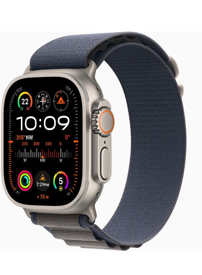 Apple Watch Ultra 2 GPS + Cellular, 49mm Titanium Case With Blue Alpine Loop - Large