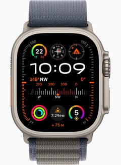 Apple Watch Ultra 2 GPS + Cellular, 49mm Titanium Case With Large (Band fits 165–210mm wrists.) Blue Alpine Loop  - Image 2