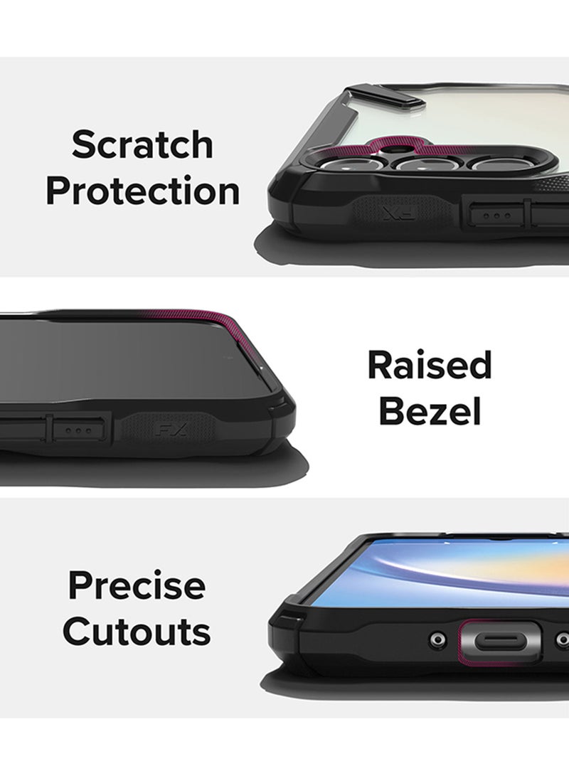 Ringke - Fusion-X Compatible With Samsung Galaxy A54 5G Case Transparent Hard Back Soft Flexible TPU Bumper Scratch Resistant Phone Cover Camo Black - Image 1