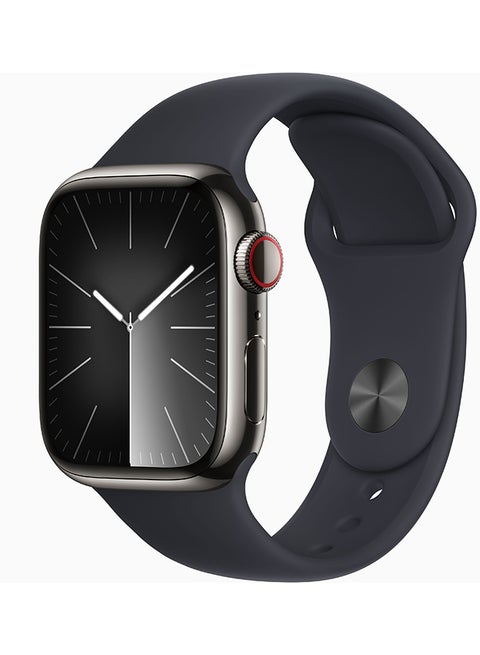 Watch Series 9 GPS + Cellular 41mm Graphite Stainless Steel Case With Midnight Sport Band