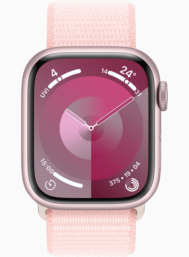 Watch Series 9 GPS 41mm Pink Aluminium Case With Light Pink Sport Loop - pnsku/N53437351A/45/_/1694677786/e715578e-52ed-40c1-a8b0-a99a2794f57d