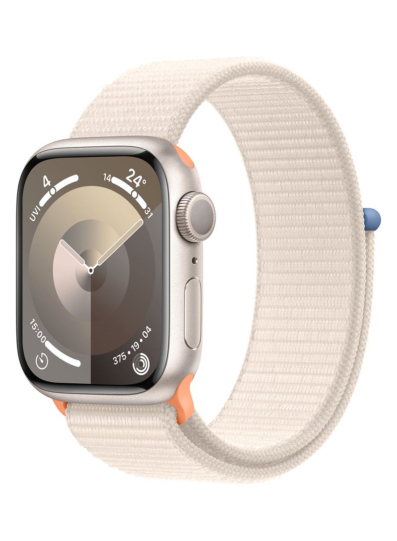 Apple Watch Series 9 GPS 41mm Starlight Aluminium Case With Starlight Sport Loop  - Image 1