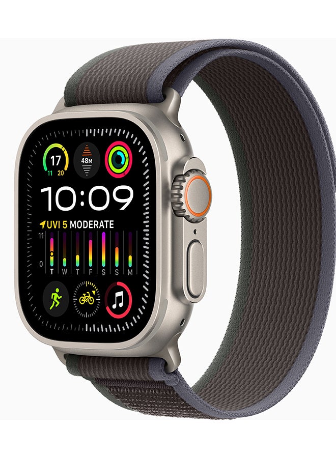 Apple Watch Ultra 2 GPS + Cellular, 49mm Titanium Case With M/L (Band fits 145–220mm wrists.) Blue/Black Trail Loop  - Image 1