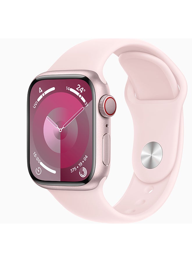 Watch Series 9 GPS + Cellular 41mm Pink Aluminium Case With Light Pink Sport Band - pnsku/N53437370A/45/_/1694677833/f3a2e8a2-25b0-4f11-9604-353bf4cf8308